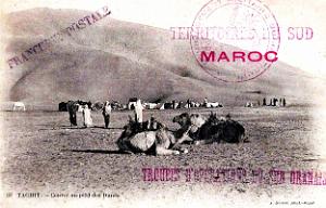 Taghit - Convoi au pied des Dunes - 1910